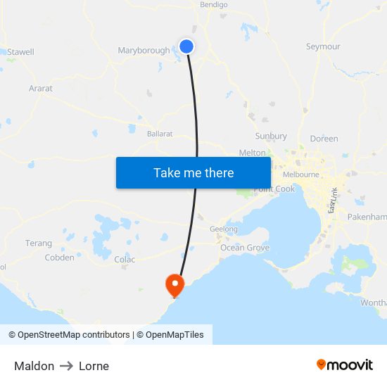 Maldon to Lorne map