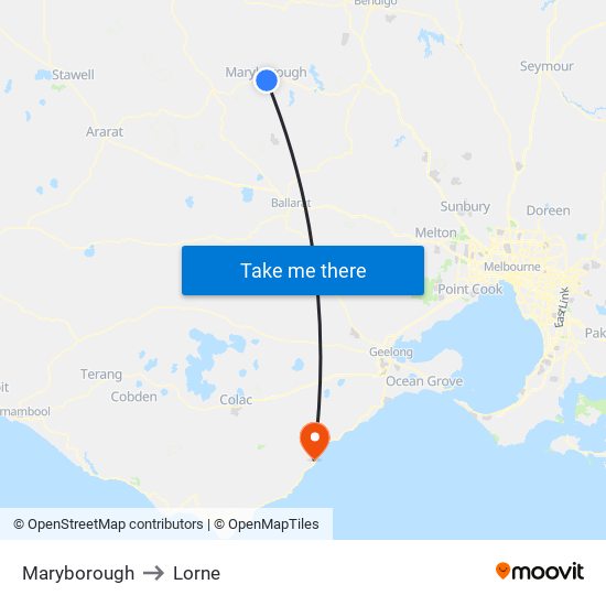 Maryborough to Lorne map