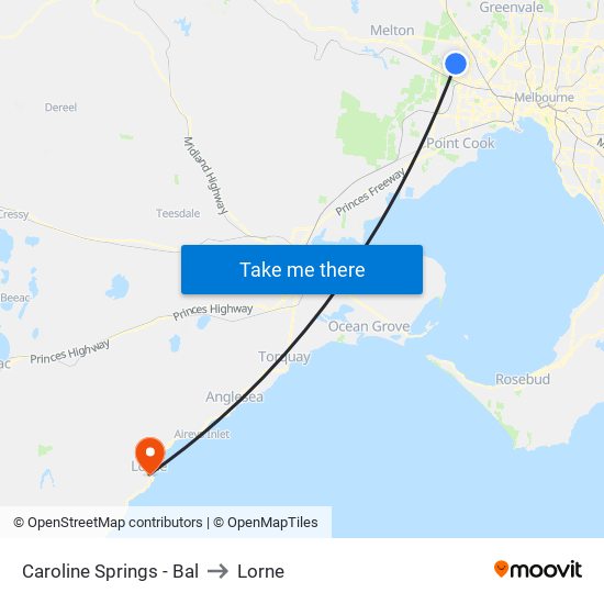 Caroline Springs - Bal to Lorne map