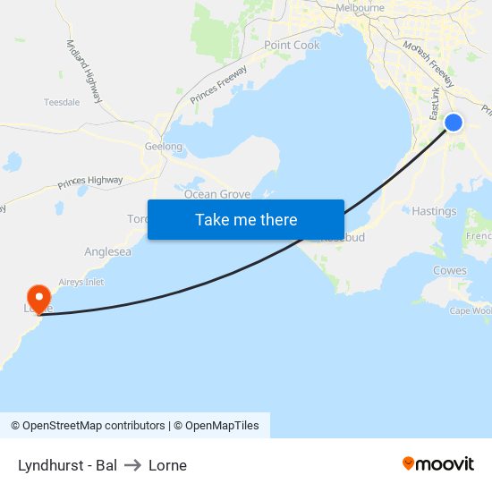 Lyndhurst - Bal to Lorne map