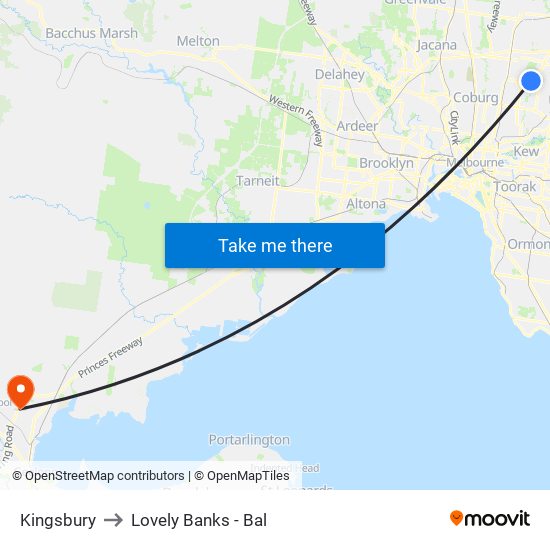 Kingsbury to Lovely Banks - Bal map