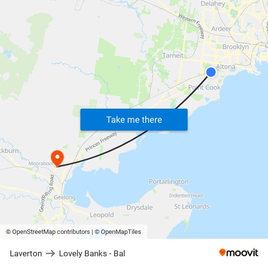 Laverton to Lovely Banks - Bal map