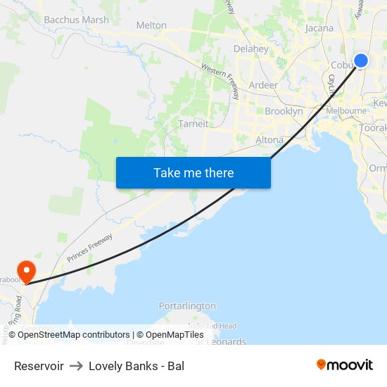 Reservoir to Lovely Banks - Bal map