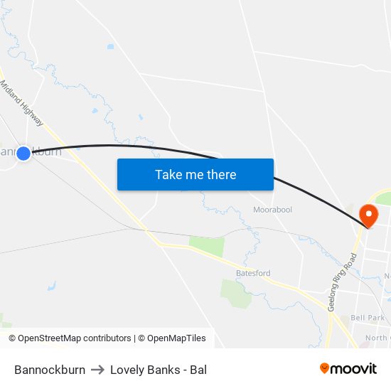 Bannockburn to Lovely Banks - Bal map