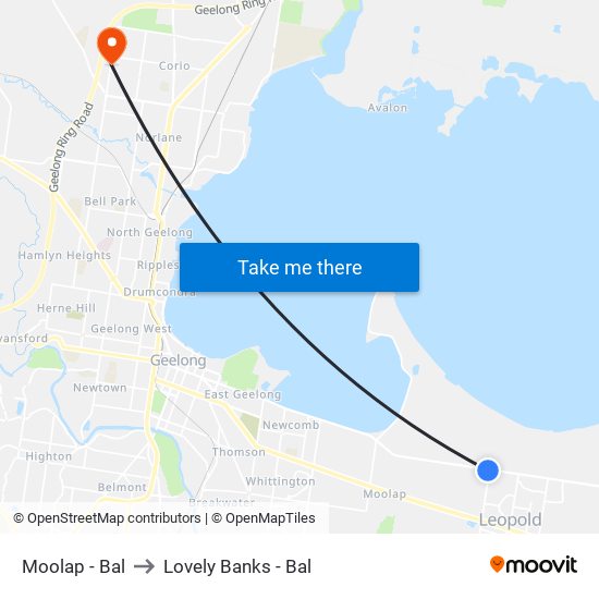 Moolap - Bal to Lovely Banks - Bal map