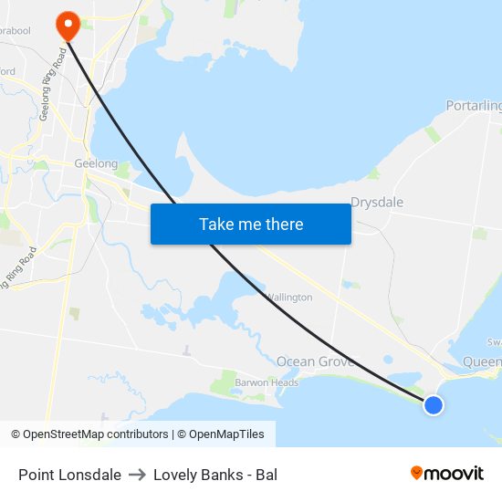 Point Lonsdale to Lovely Banks - Bal map