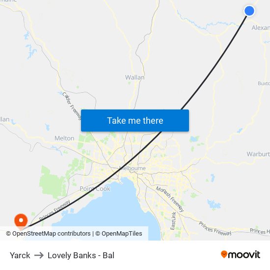 Yarck to Lovely Banks - Bal map