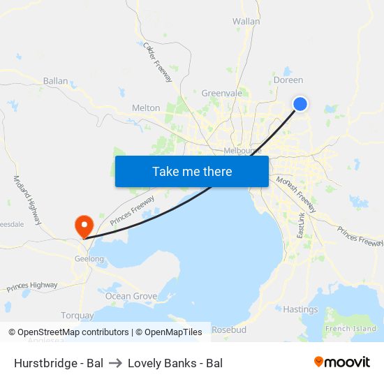 Hurstbridge - Bal to Lovely Banks - Bal map