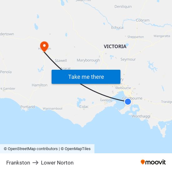 Frankston to Lower Norton map