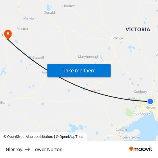 Glenroy to Lower Norton map