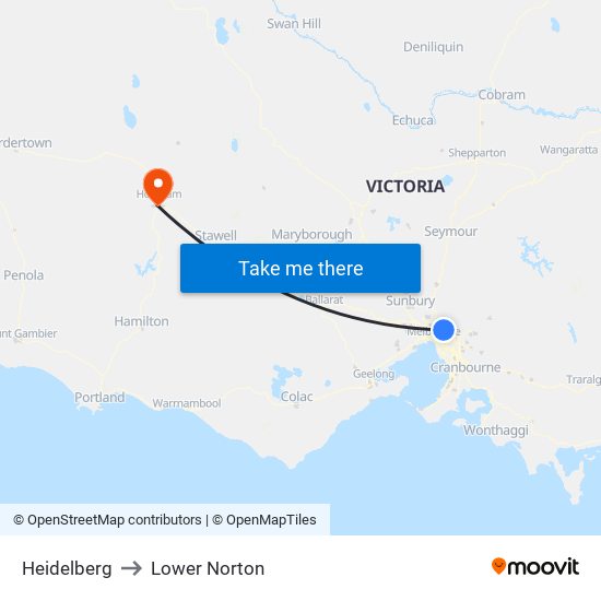 Heidelberg to Lower Norton map