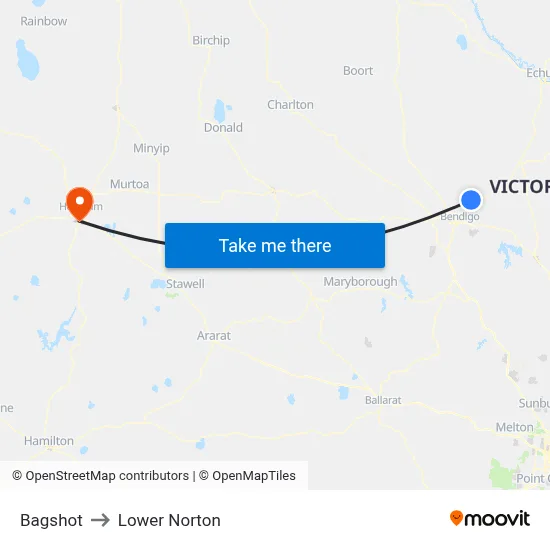 Bagshot to Lower Norton map