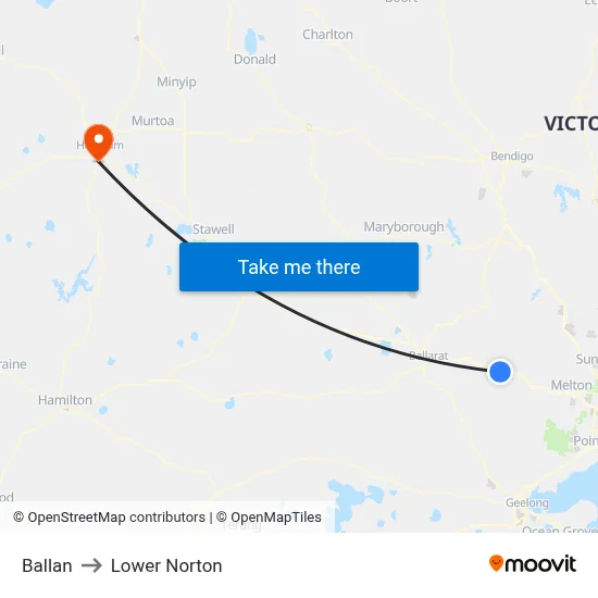 Ballan to Lower Norton map