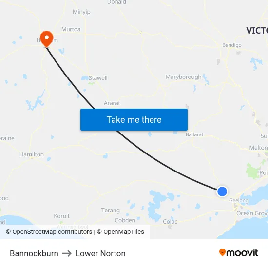 Bannockburn to Lower Norton map