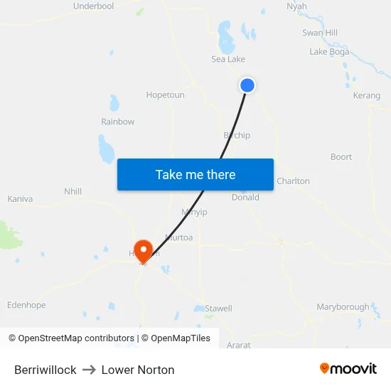 Berriwillock to Lower Norton map