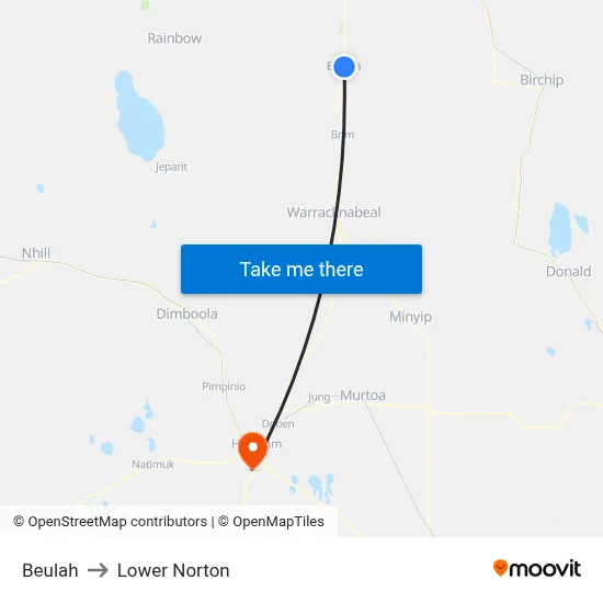 Beulah to Lower Norton map