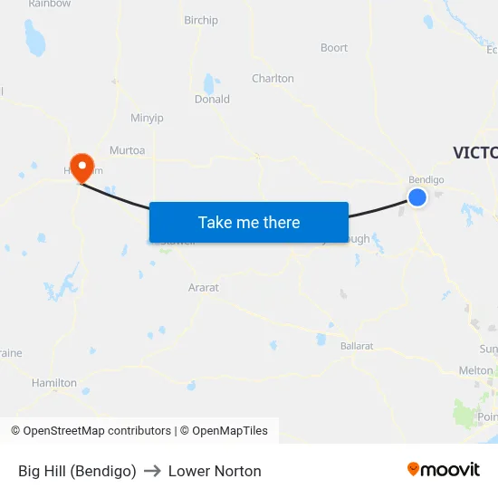 Big Hill (Bendigo) to Lower Norton map