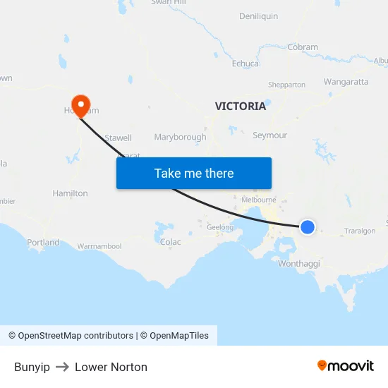 Bunyip to Lower Norton map