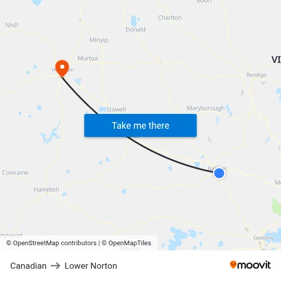 Canadian to Lower Norton map