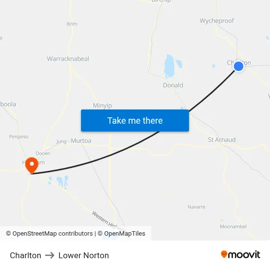 Charlton to Lower Norton map