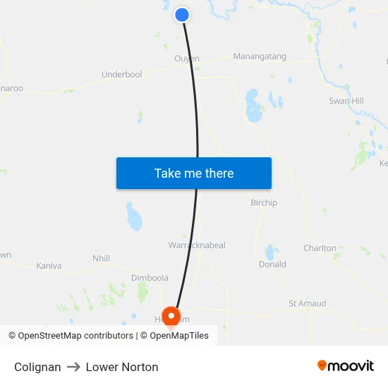 Colignan to Lower Norton map