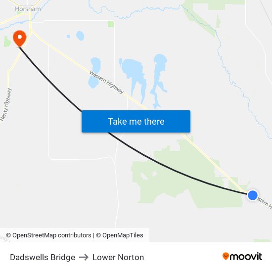 Dadswells Bridge to Lower Norton map