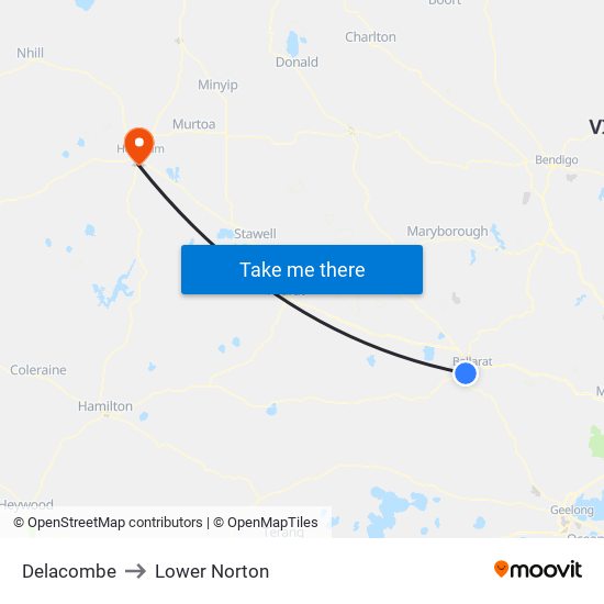 Delacombe to Lower Norton map