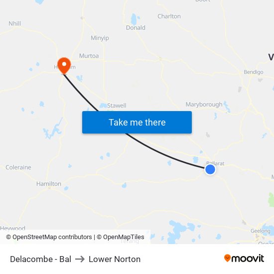 Delacombe - Bal to Lower Norton map