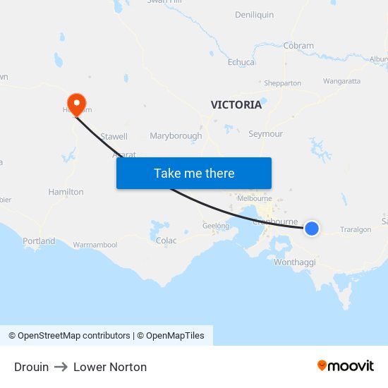Drouin to Lower Norton map