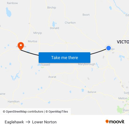 Eaglehawk to Lower Norton map