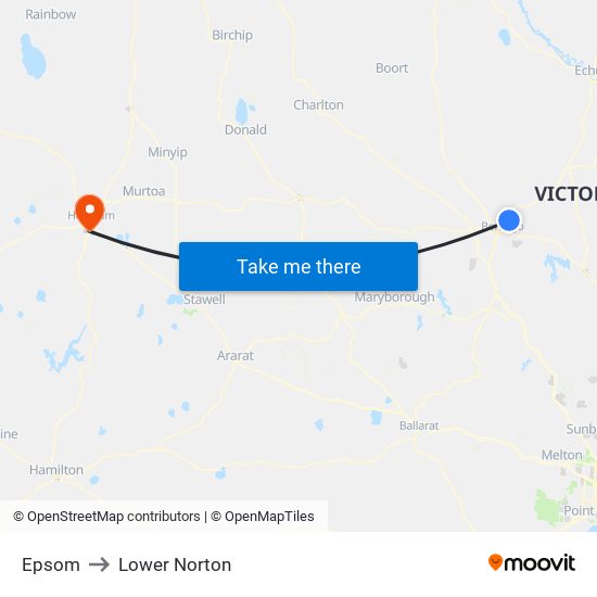 Epsom to Lower Norton map