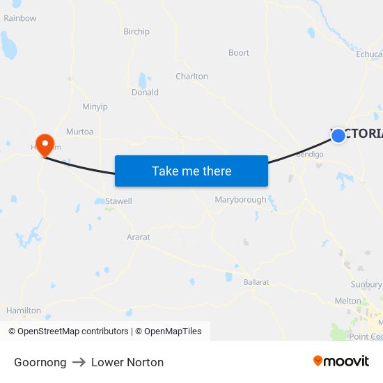 Goornong to Lower Norton map