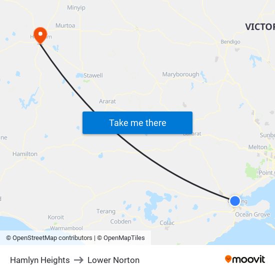 Hamlyn Heights to Lower Norton map