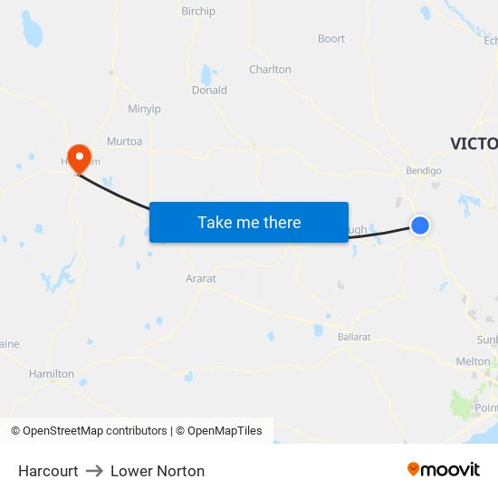 Harcourt to Lower Norton map