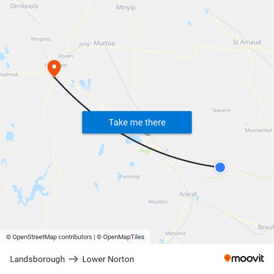 Landsborough to Lower Norton map