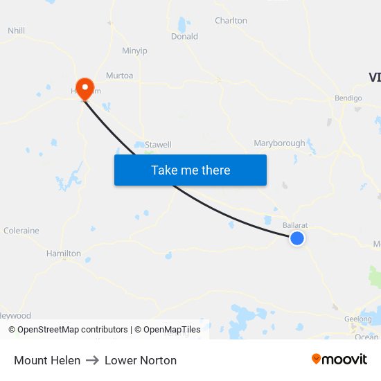 Mount Helen to Lower Norton map