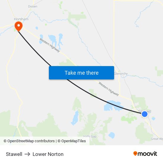 Stawell to Lower Norton map