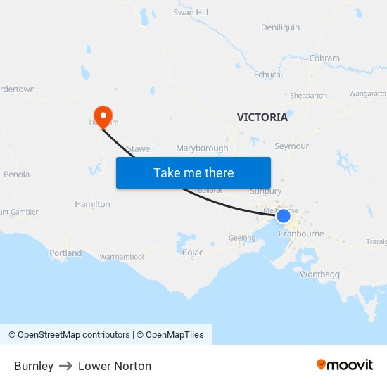 Burnley to Lower Norton map