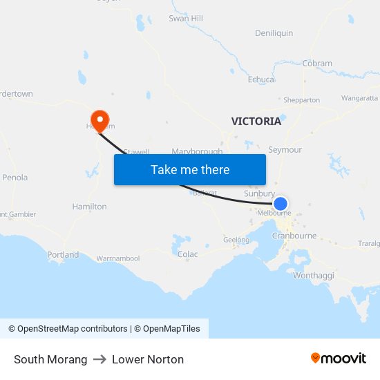 South Morang to Lower Norton map