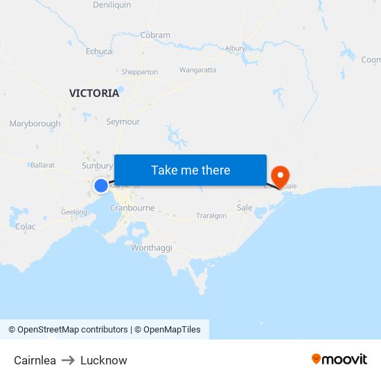 Cairnlea to Lucknow map