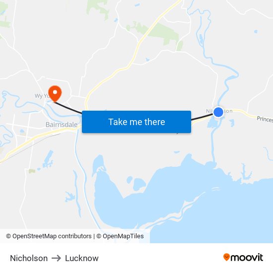 Nicholson to Lucknow map