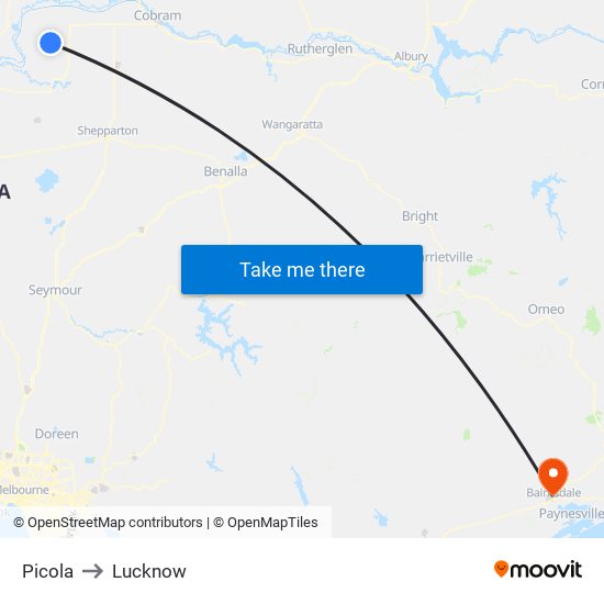 Picola to Lucknow map