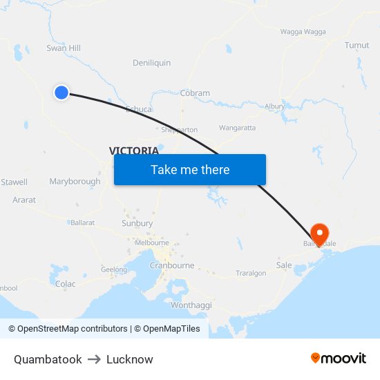 Quambatook to Lucknow map