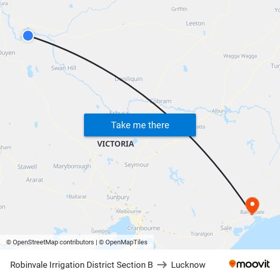 Robinvale Irrigation District Section B to Lucknow map