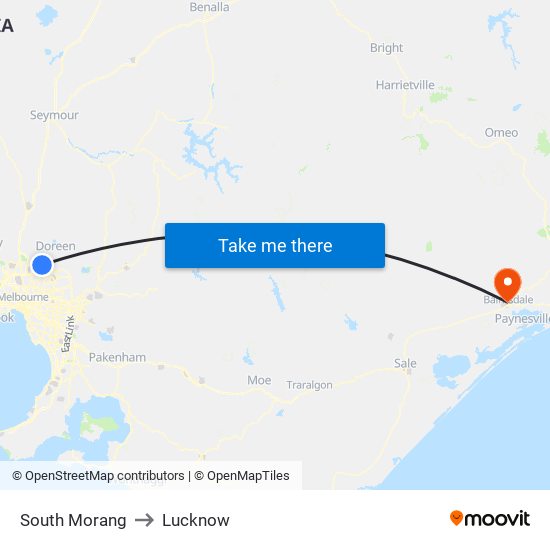 South Morang to Lucknow map