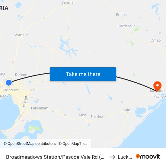 Broadmeadows Station/Pascoe Vale Rd (Broadmeadows) to Lucknow map