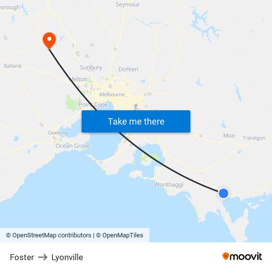 Foster to Lyonville map