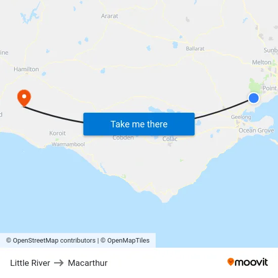 Little River to Macarthur map