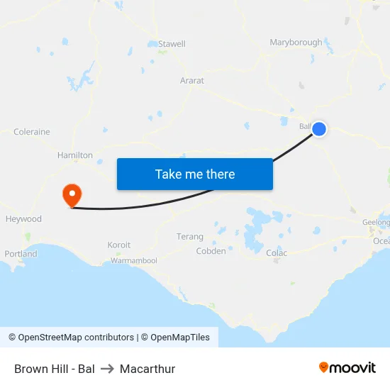 Brown Hill - Bal to Macarthur map