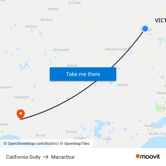 California Gully to Macarthur map